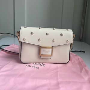 Kate Spade Pearl Embellished Leather Chain Bag